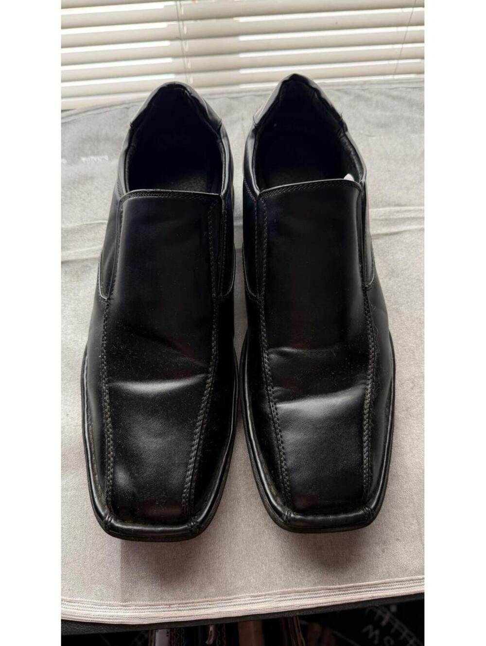 Dexter Men’s Black Slip On Dress Shoes Size 10 Square Toe Comfort Loafers